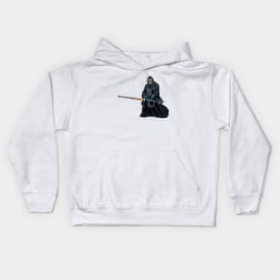 Cartoon ape doing Kendo Kids Hoodie